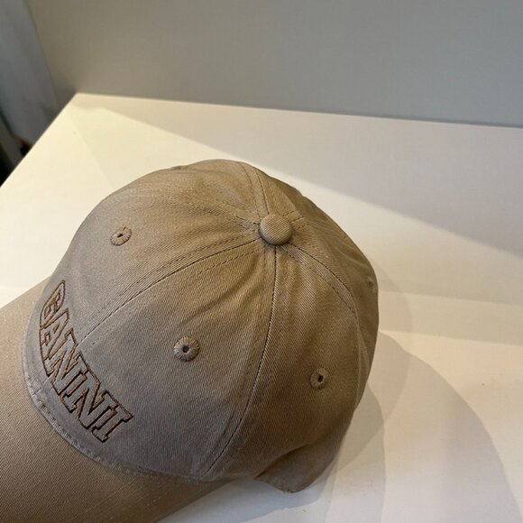Ganni Light Khaki Baseball Cap - Picture 3 of 8
